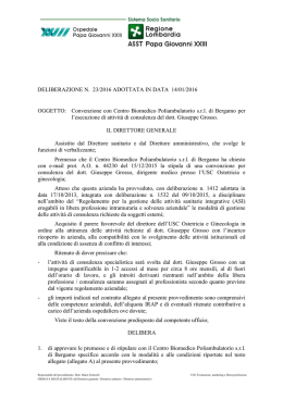 Convenzione con Centro Biomedico Poliambulatorio srl di Bergamo