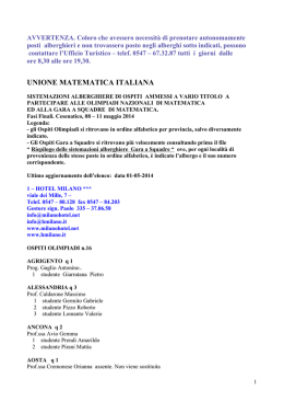 UNIONE MATEMATICA ITALIANA - Progetto Olimpiadi della