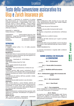 Testo della Convenzione assicurativa tra Uispe Zurich Insurance plc