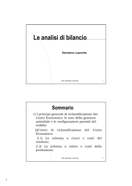 Reddito operativo della gestione caratteristica