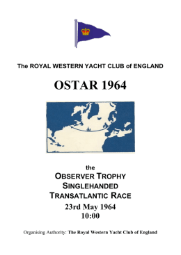 OSTAR64 Intro - Royal Western Yacht Club