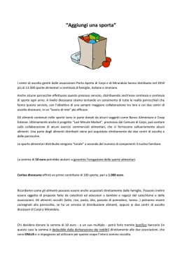 &ldquo;Aggiungi una sporta&rdquo; - Caritas Diocesana Carpi