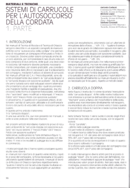 sistemi di carrucole per l`autosoccorso della cordata