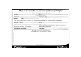 Modulo di richiesta servizi carta postepay prepagata