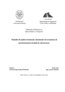 Modello di analisi strutturale, funzionale ed economica di
