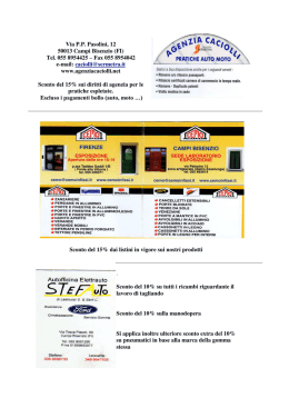 Via P.P. Pasolini, 12 50013 Campi Bisenzio (FI) Tel. 055