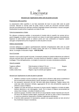 Istruzioni per l`applicazione della carta da parati Lincrusta