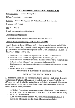 informazioni - Comune di Calice al Cornoviglio