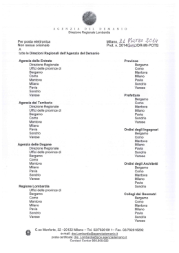 AGENZIA DEL DEMANIO Direzione Regionale Lombardia Uffici