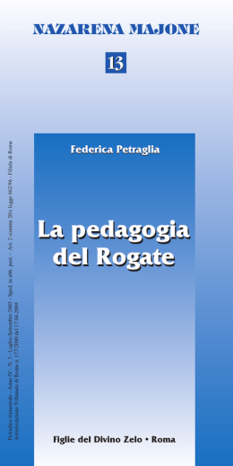 La pedagogia del Rogate, Federica Petraglia