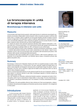 La broncoscopia in unità di terapia intensiva - Area-c54