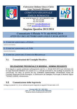 CU 31 SGS... - FIGC Comitato Regionale Emilia Romagna