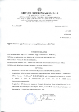 Determina aggiudicazione gara Viaggi d`Istruzione