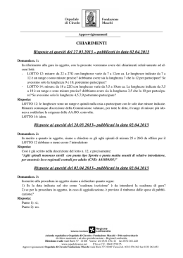 CHIARIMENTI Risposte ai quesiti del 27.03.2013