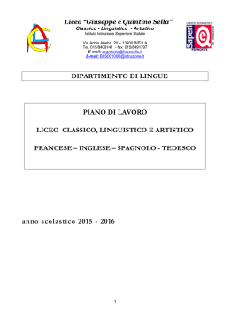 piano di lavoro dipartimento lingue straniere 2015