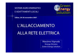 L`ALLACCIAMENTO ALLA RETE ELETTRICA