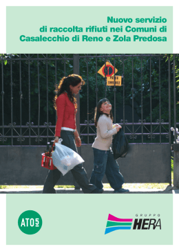 Nuovo servizio di raccolta rifiuti nei Comuni di Casalecchio di Reno