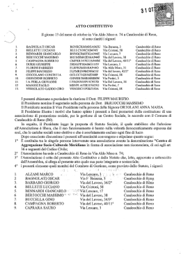 Copia atto costitutivo con estremi registrazione
