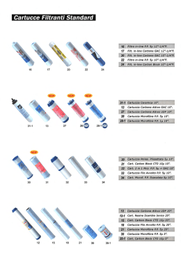SCHEDA CARTUCCE FILTRANTI