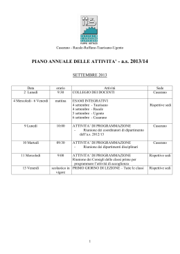 Piano attivit&agrave; docenti
