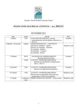 PIANO ANNUALE DELLE ATTIVITA` PROGRAMMATE