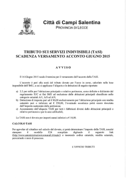 SCADENZA TASI GIUGNO 2015 - Comune di Campi Salentina