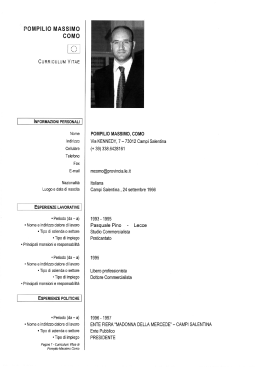 curriculum consigliere como massimo