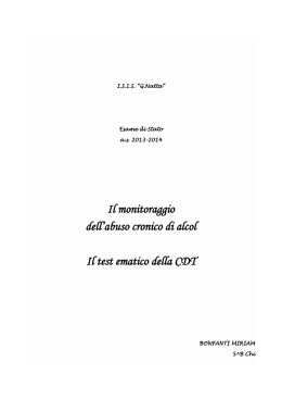 Il monitoraggio dell`abuso cronico di alcol Il test ematico della CDT