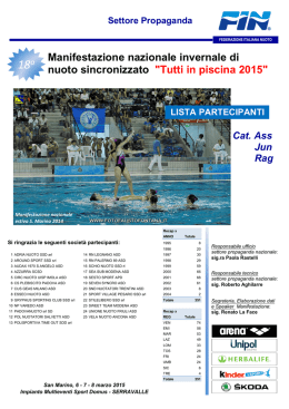 Lista Partecipanti - Federazione Italiana Nuoto