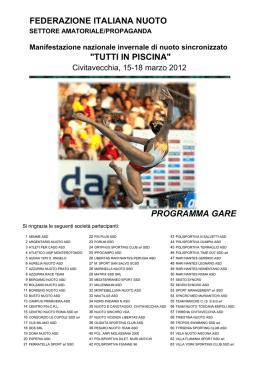 TUTTI IN PISCINA - Federazione Italiana Nuoto