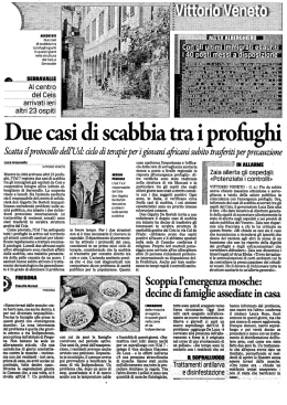 Due casi di scabbia trai profughi