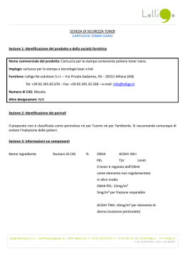 SCHEDA DI SICUREZZA TONER CARTUCCIA TONER CIANO