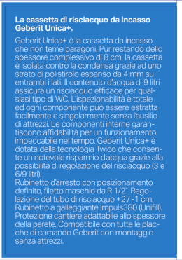 La cassetta di risciacquo da incasso