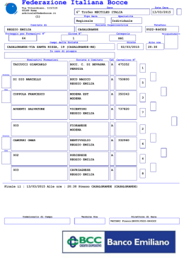 Sorteggio - Federazione Italiana Bocce