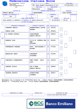 Sorteggio - Federazione Italiana Bocce
