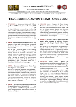 TRA COMO E IL CANTON TICINO - Libreria Antiquaria Pregliasco