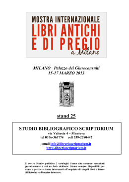 stand 25 - Mostra Libri antichi e di pregio a Milano
