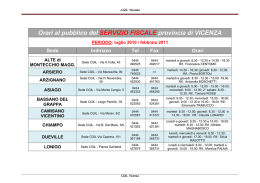 Orari al pubblico del SERVIZIO FISCALE provincia di