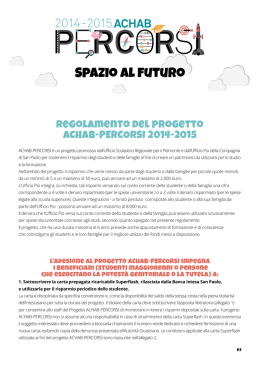 Regolamento del progetto ACHAB-PERCORSI 2014-2015