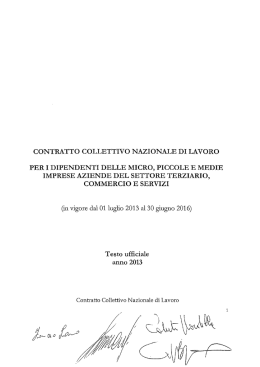 il CCNL TERZIARIO 2013-2016