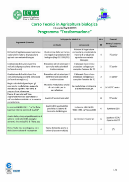 Corso Tecnici in Agricoltura biologica