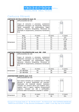 CARTUCCE IN FILO AVVOLTO mod. FA APPLICAZIONI ED USI