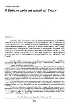Il Difensore civico nei comuni del Veneto (Giuseppe Lombardi