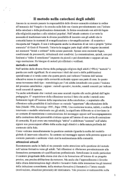 Il metodo nella catechesi degli adulti