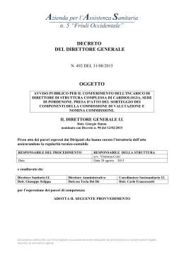 Decreto DG n.492 del 31.08.2015 - Sorteggio e