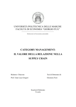 category management - Università Politecnica delle Marche