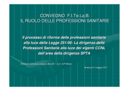 Il processo di riforma delle professioni sanitarie alla luce della