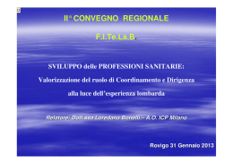 Loredana Bonelli Sviluppo delle Professioni Sanitarie