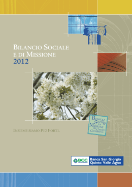 Bilancio Sociale 2012 - Banca San Giorgio Quinto Valle Agno