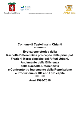 Comune di Castellina in Chianti ********** Evoluzione